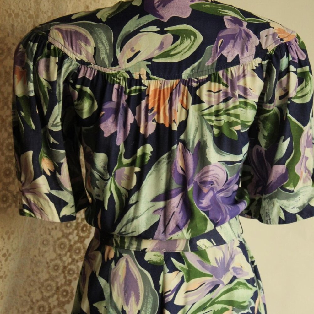 Vintage 1980's Dress with Pockets and Belt, Ed Michaels by Melanie Drucher - Picture 13 of 15